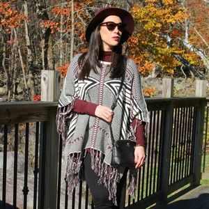 Fringe Poncho Sweater